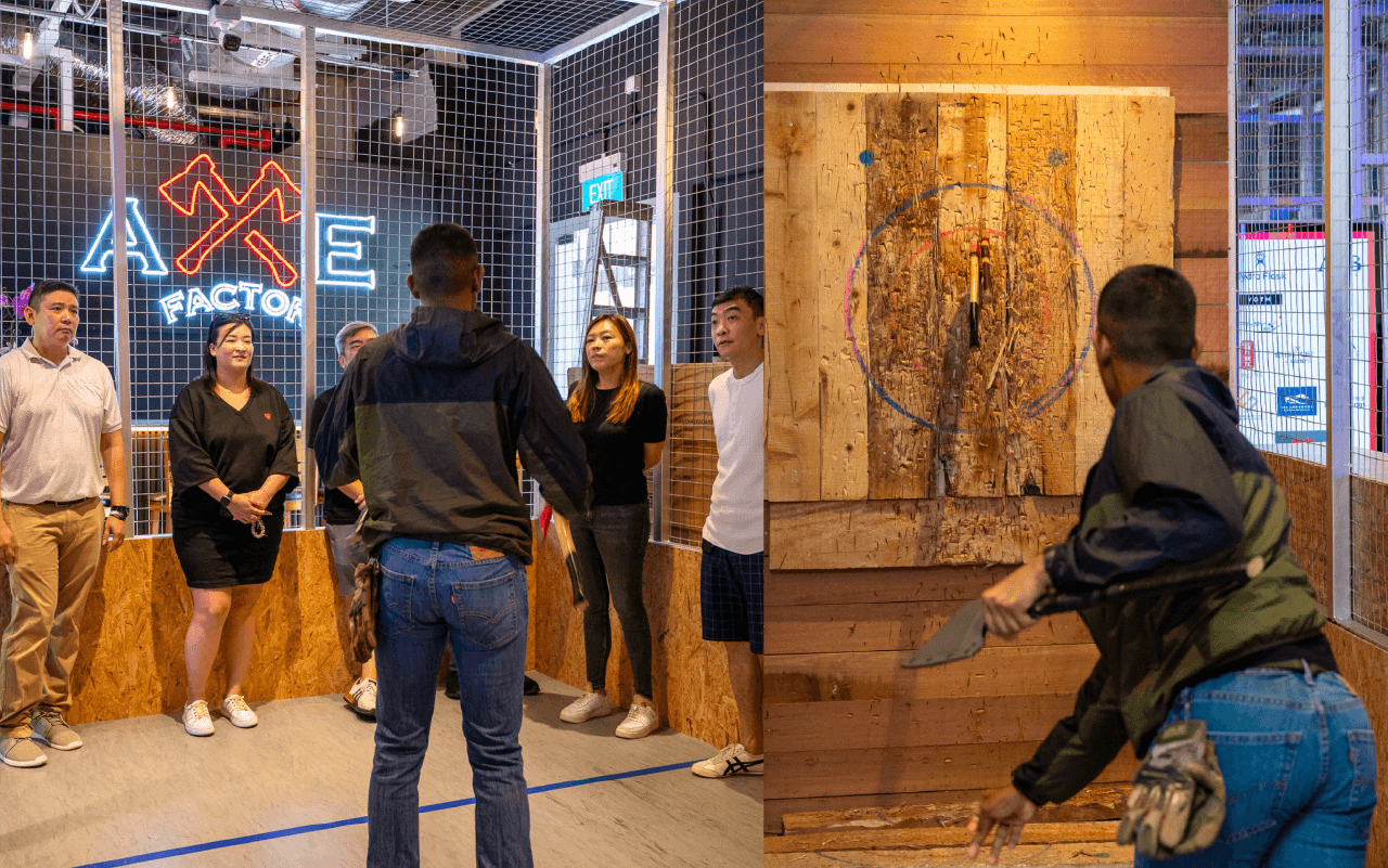 Throw axes safely at Axe Factor, Singapore