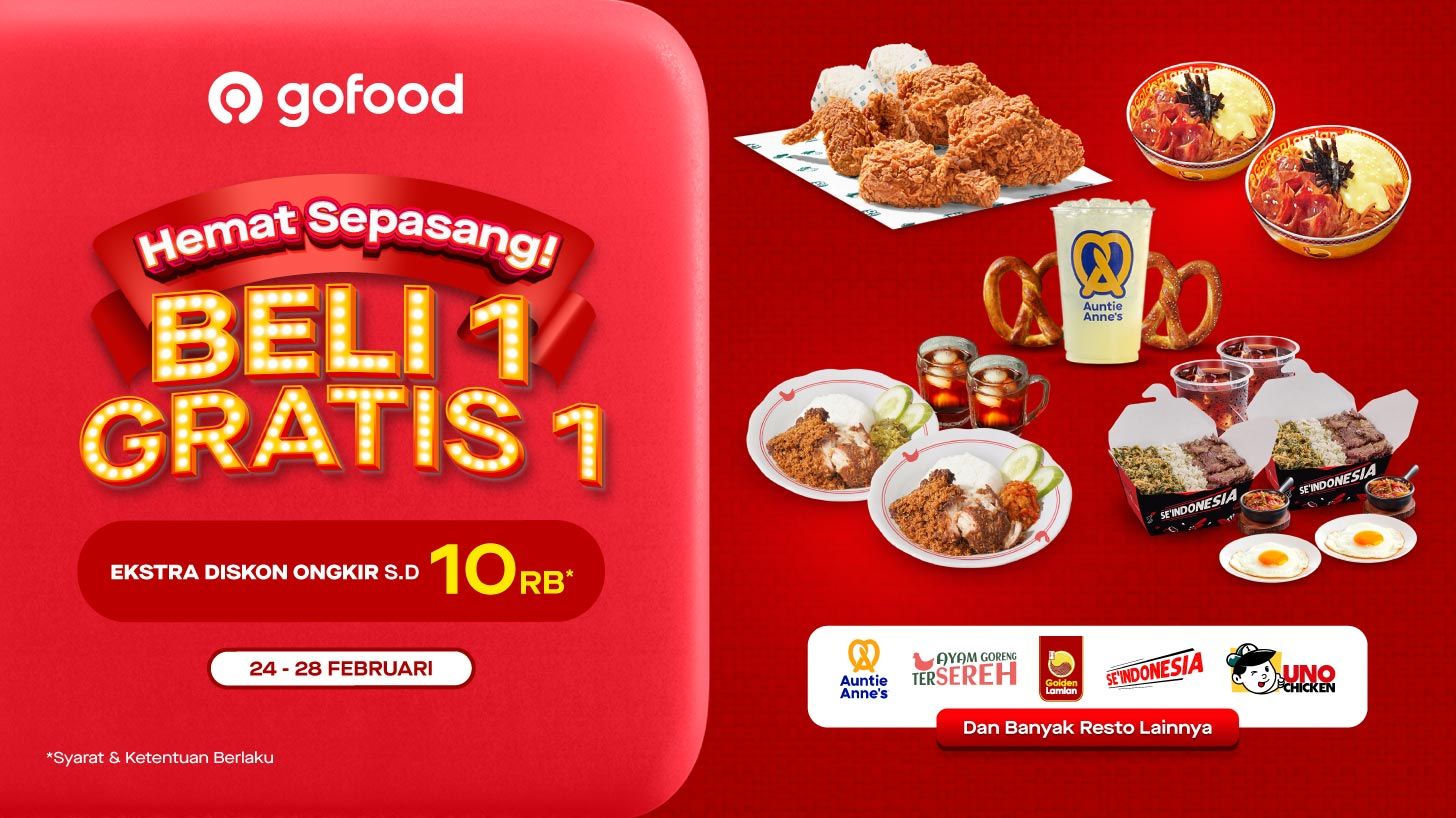 Promo Gajian: Waktunya Jajan Hemat dengan Beli 1 Gratis 1 Pakai GoFood!