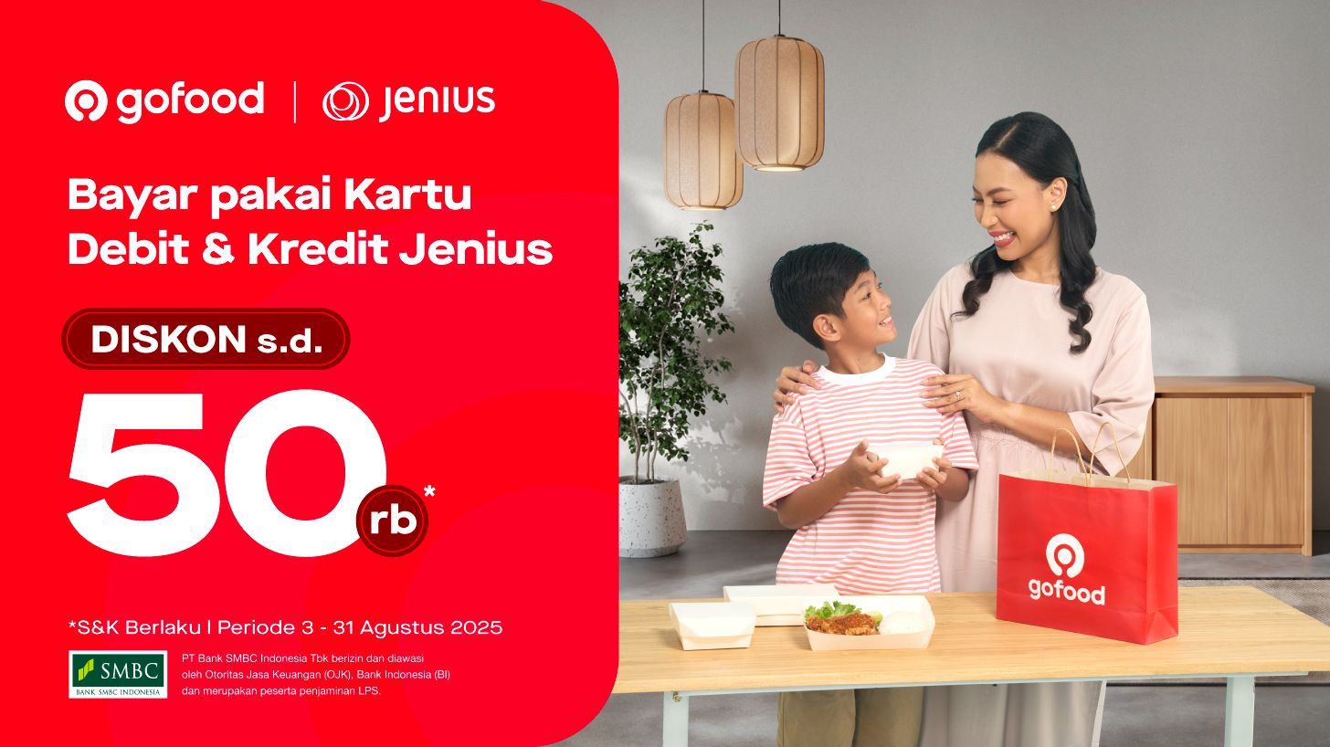 Promo GoFood: Jajan Makan & Minuman Hemat, Bayarnya Pakai Kartu Kredit & Kartu Debit Jenius Visa