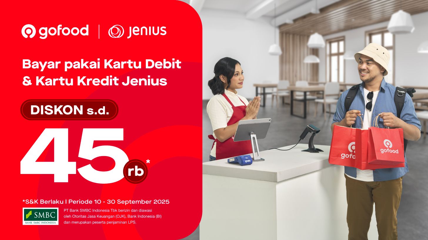 Promo GoFood: Jajan Makan & Minuman Hemat, Bayarnya Pakai Kartu Kredit & Kartu Debit Jenius Visa