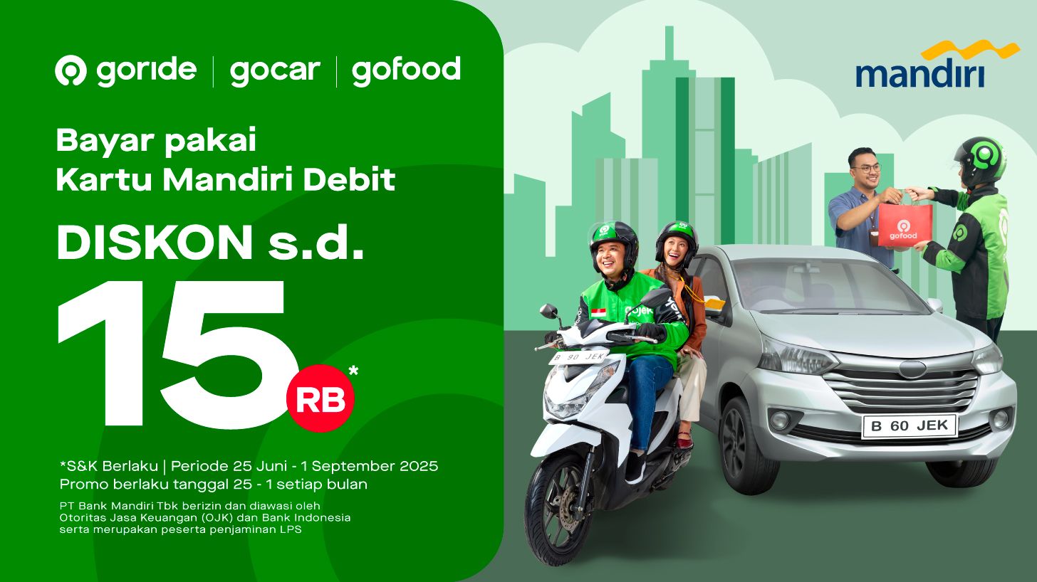 Pakai GoFood, GoCar & GoRide Makin Hemat, Bayarnya Pakai Kartu Mandiri Debit
