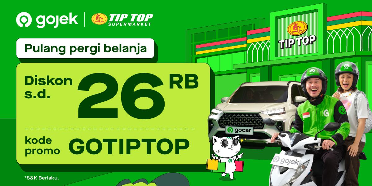 Belanja di TIP TOP Supermarket, Diskon s.d. 26RB pakai Gojek