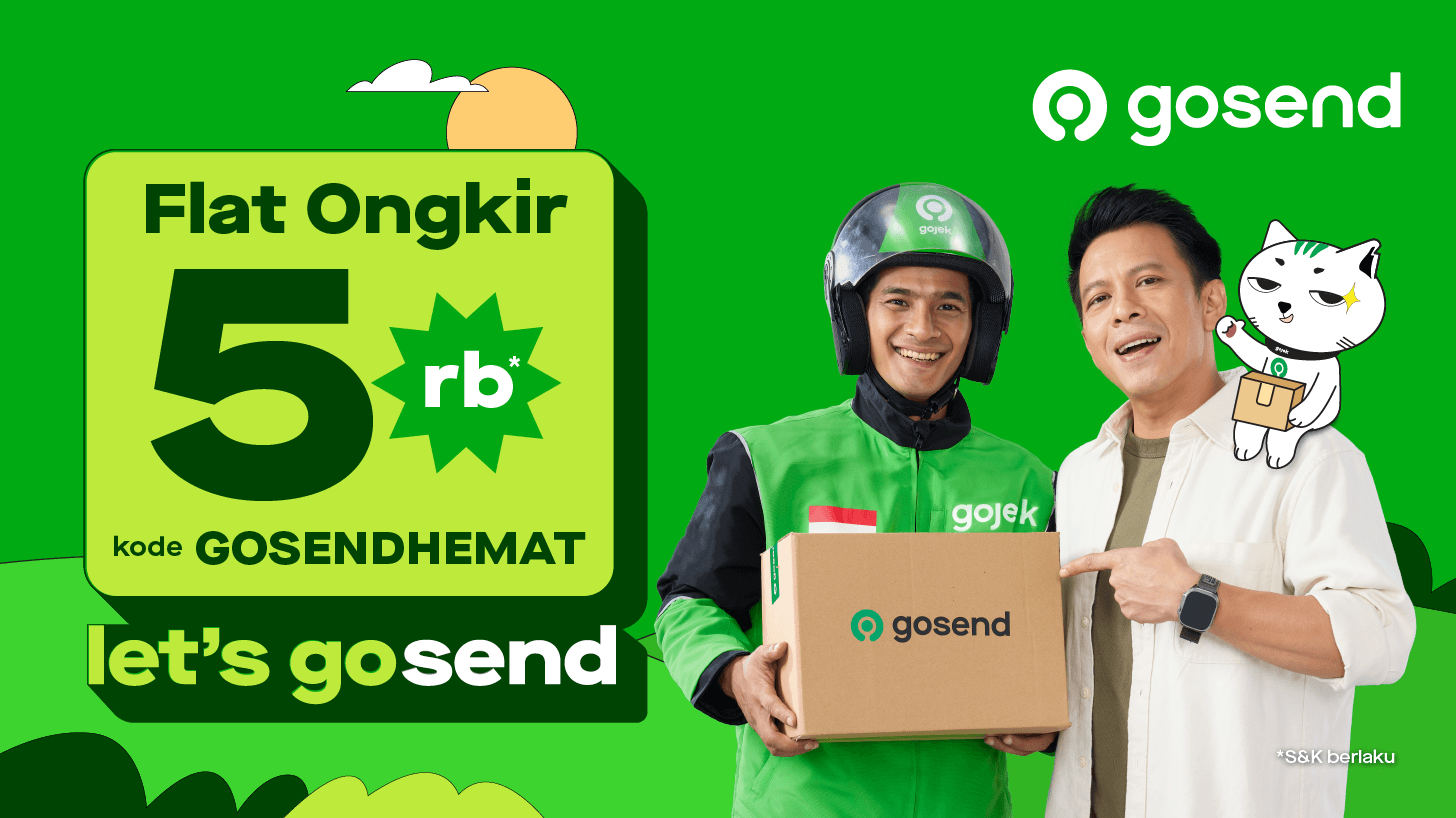 Promo GoSend: Flat Ongkir 5rb pakai kode GOSENDHEMAT!