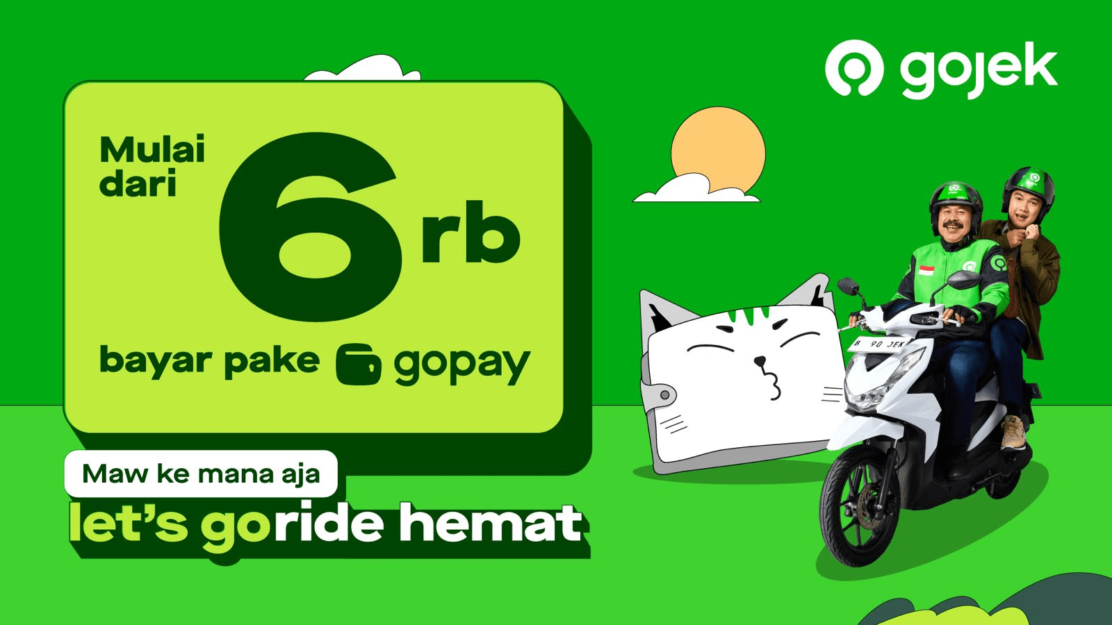 OTW pake GoRide Hemat cuma 6RB, bayarnya pake GoPay!