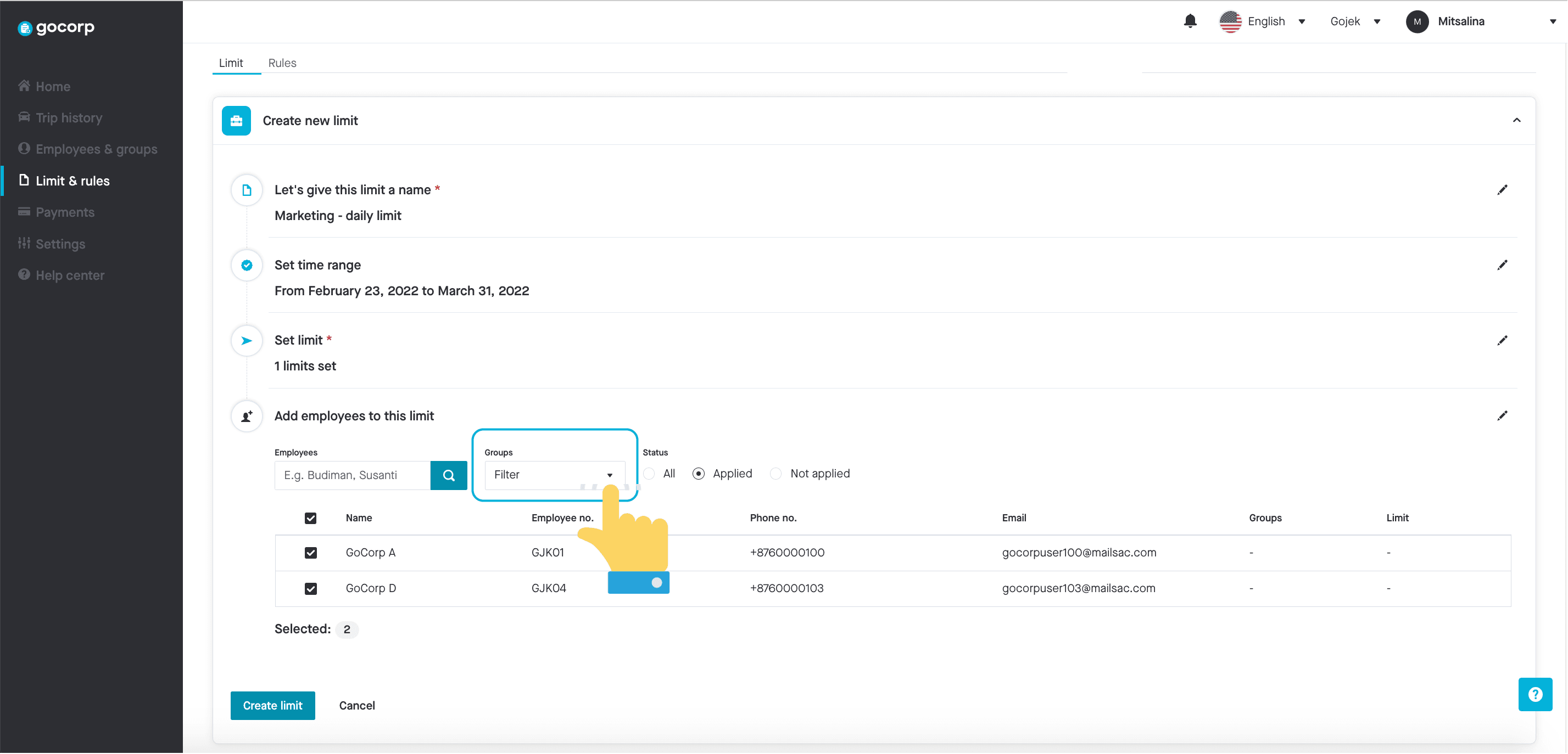 set rules and spending limit more than 1 employee.png